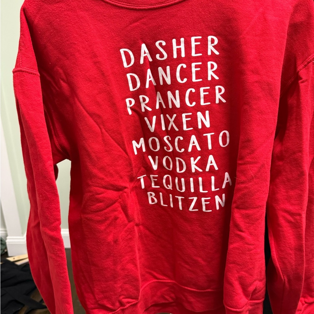 Logo Athletic Red Crewneck Sweater